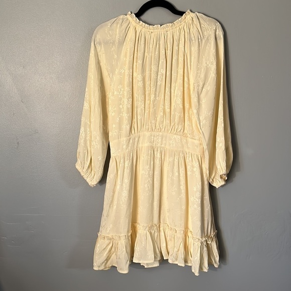 NWT Lulu’s Always the Sweetest Cream Jacquard Ruffled Mini Dress size Med - Picture 7 of 7